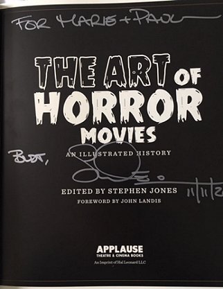 The Art of Horror Movies, signed by the editor, Stephen Jones