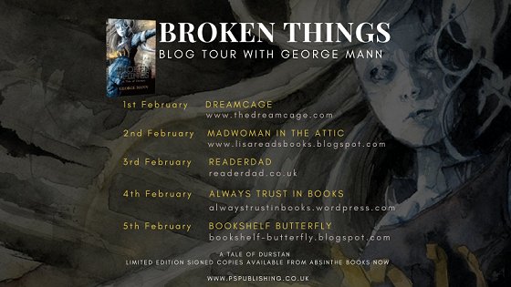 Banner: Broken Things blog tour with George Mann