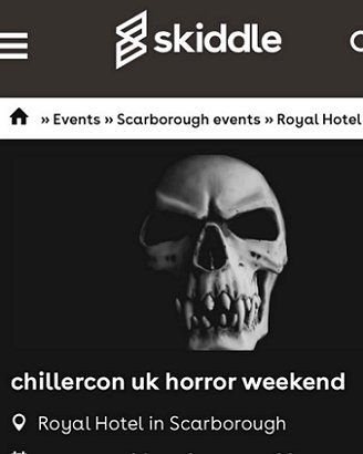 Screenshot: Skiddle.com - ChillerCon UK