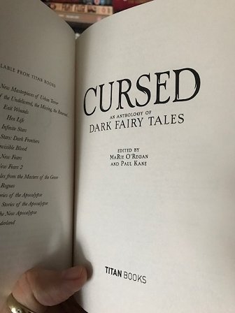 Title page of Cursed: an anthology of dark fairy tales, edited by Marie O'Regan and Paul Kane