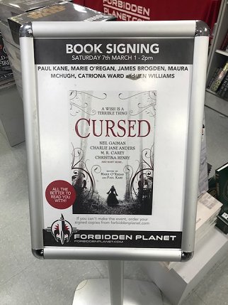 Advertisement in Forbideen Planet megastore for Cursed signing