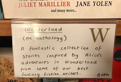 Staff recommendation for Wonderland, edited by Marie O'Regan and Paul Kane