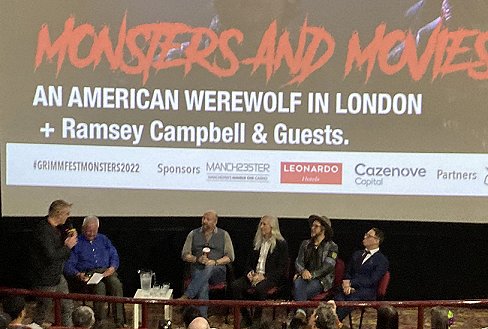 Simeon Halligan introduces Ramsey Campbell, Neil Marshall, Mick Garris, Corin Hardy and Reece Shearsmith for a discussion following a screening of An American Werewolf in London