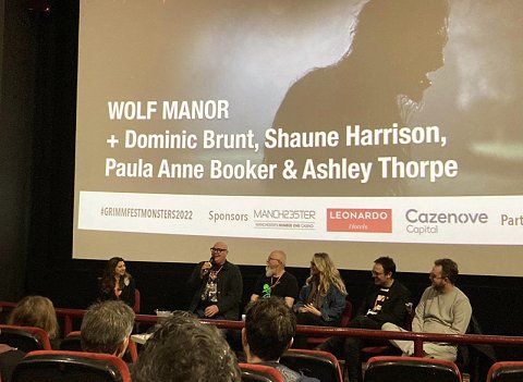L to R: Rachel Richardson-Jones, Dominic Brunt, Shaune Harrison, Paula Anne Booker and Ashley Thorpe discuss Wolf Manor