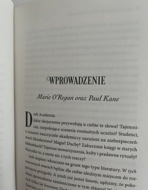 photograph of the introduction page from the Polish edition of In These Hallowed Halls, edited by Marie O'Regan and Paul Kane