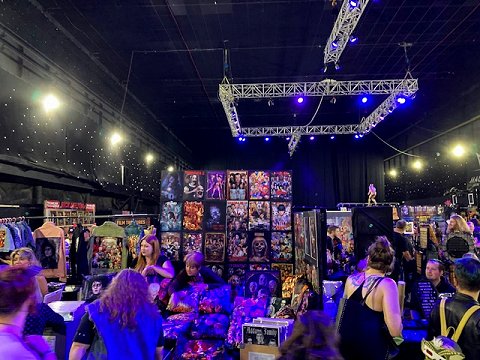 The crowded stalls at HorrorCon UK