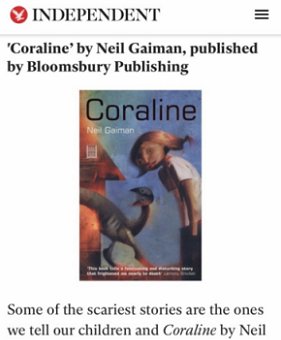 Independent: Coraline by Neil Gaiman