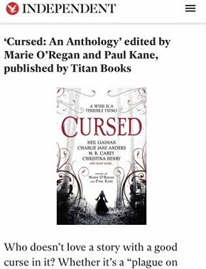 Independent: Cursed, edited by Marie O'Regan and Paul Kane