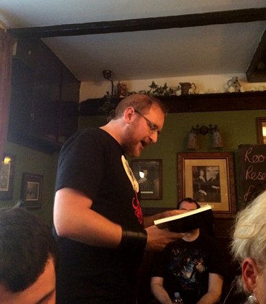 Alex Davis reading at York BFS/BSFA Pubmeet