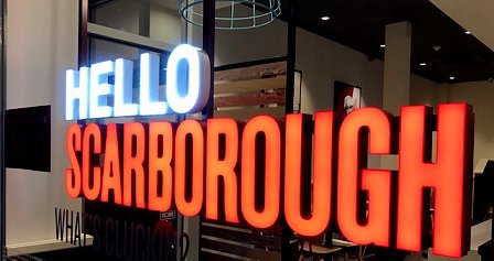 Neon sign: Hello Scarborough