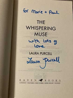 Signed title page of The Whispering Muse by Laura Purcell