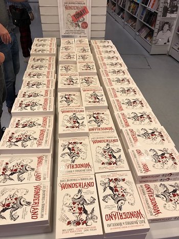 Copies of Wonderland, waiting to be signed at Forbidden Planet