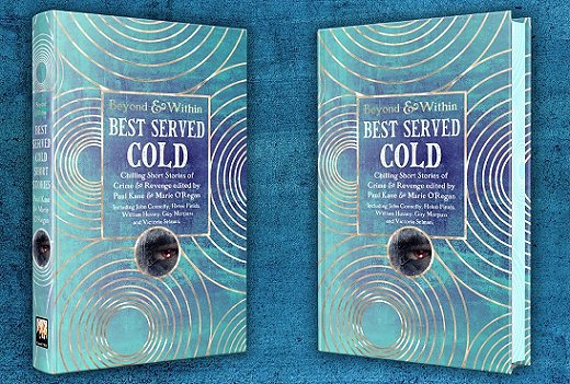 banner image showing two copies of Beyond & Within: Best Served Cold, edited by Paul Kane and Marie O'Regan, standing against a blue background