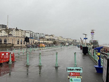 photograph or a rainy Brighton seafront